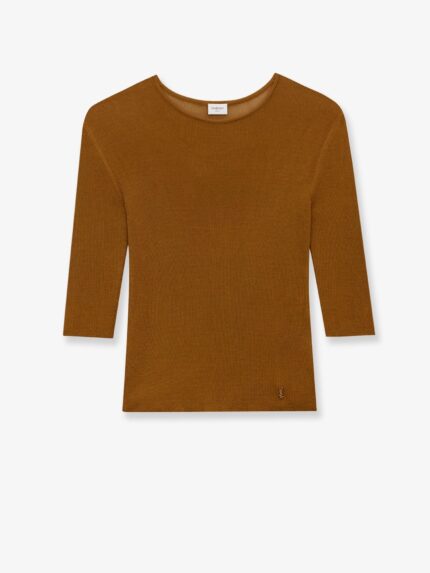 Saint Laurent Semi-sheer Certified Viscose Knitted Top