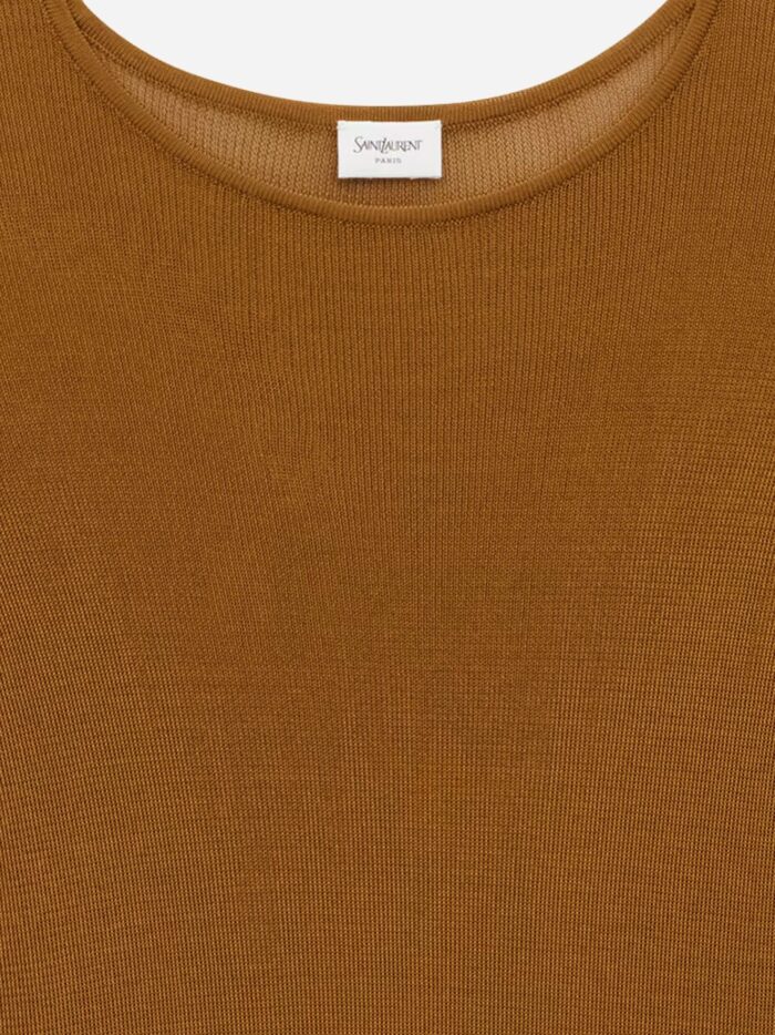 Saint Laurent Semi-sheer Certified Viscose Knitted Top
