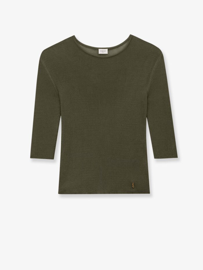 Saint Laurent Semi-sheer Certified Viscose Knitted Top