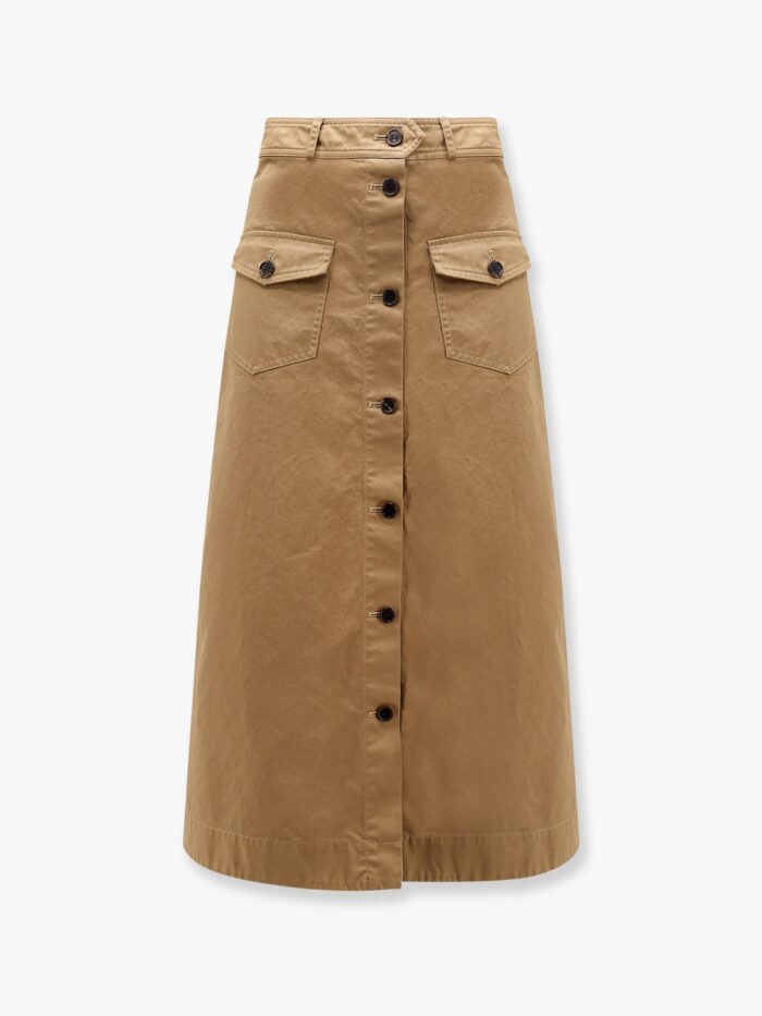 Saint Laurent Serge Cotton Midi Skirt