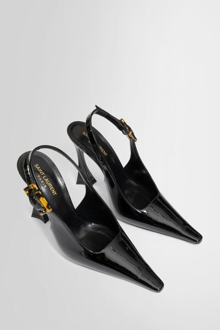 SAINT LAURENT Sevilla Slingback Pumps In Patent Leather