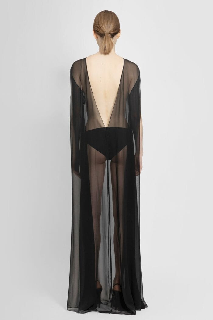 SAINT LAURENT Sheer Muslin Long Dress