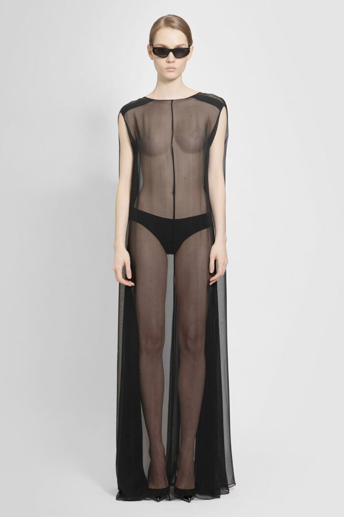 SAINT LAURENT Sheer Muslin Long Dress