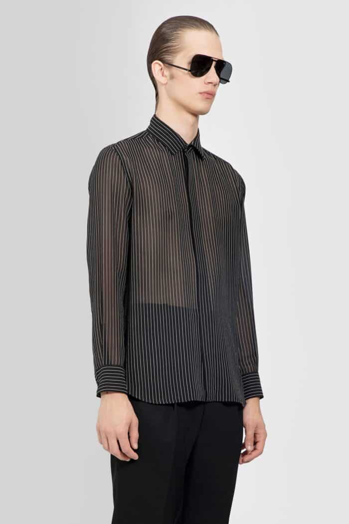 SAINT LAURENT Shirt In Striped Silk