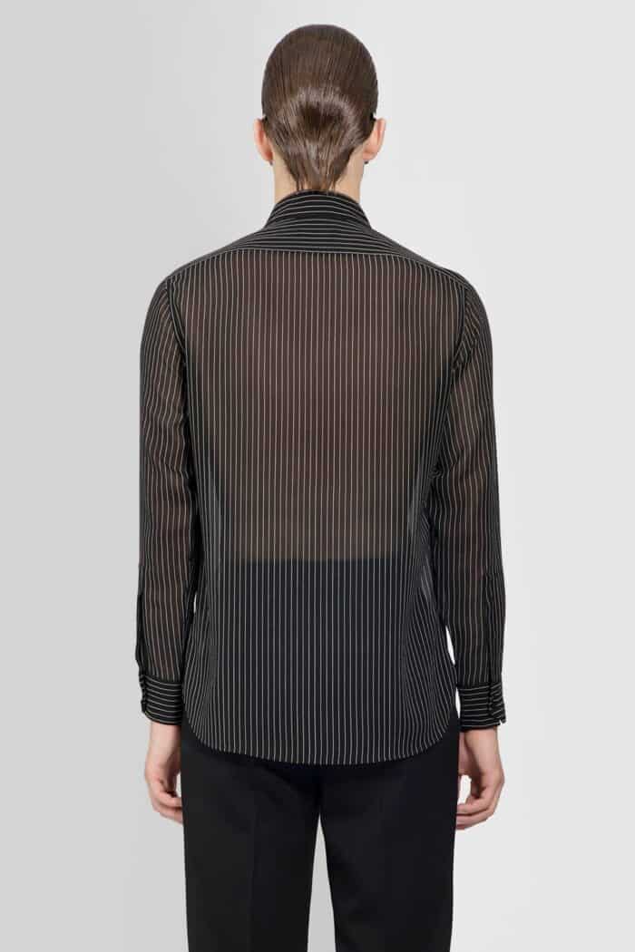 SAINT LAURENT Shirt In Striped Silk