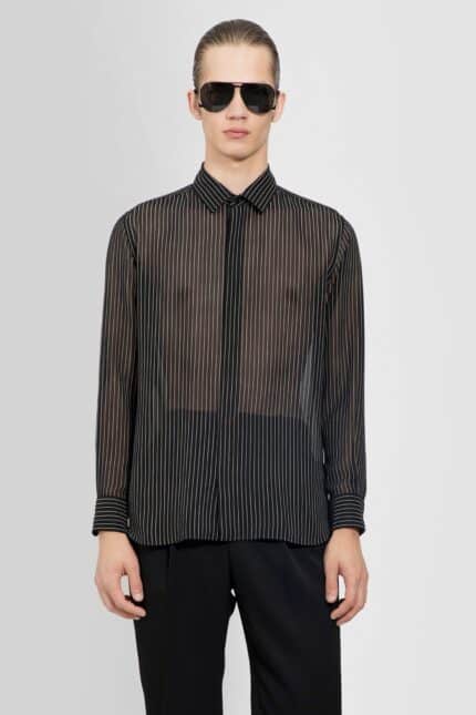 SAINT LAURENT Shirt In Striped Silk