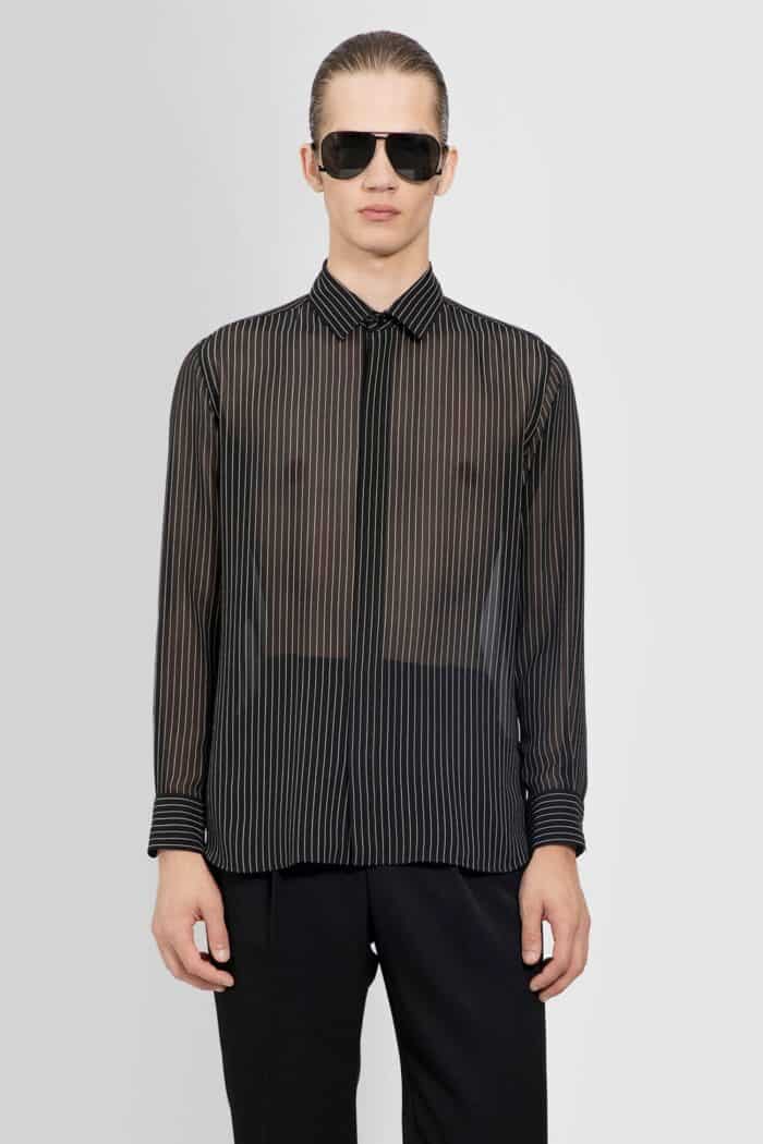 SAINT LAURENT Shirt In Striped Silk