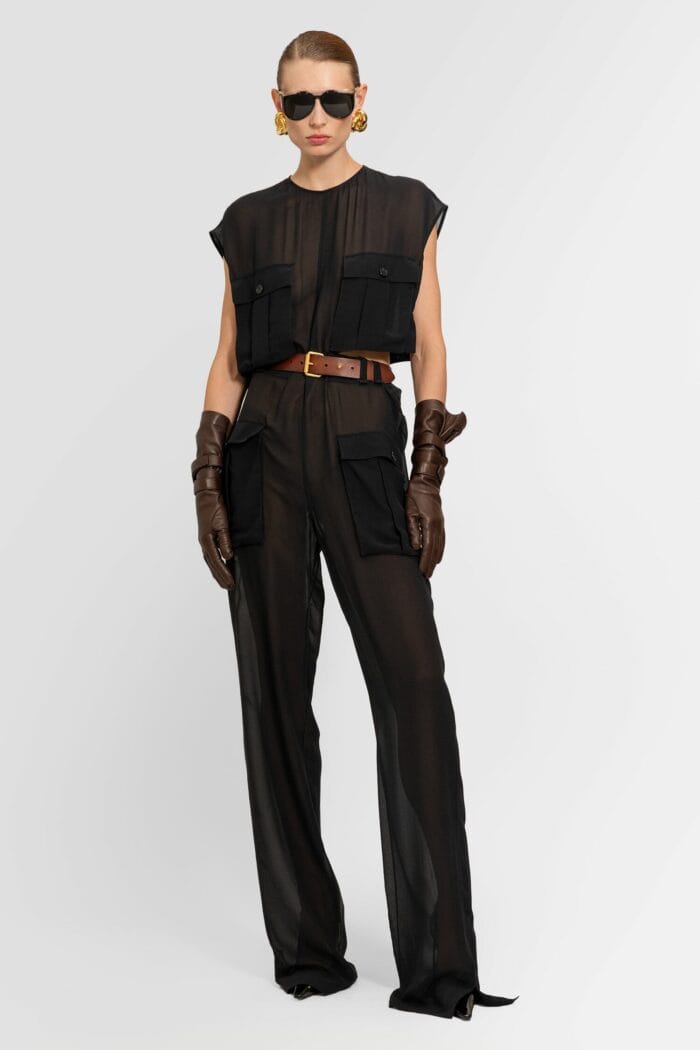 SAINT LAURENT Silk Chiffon Jumpsuit