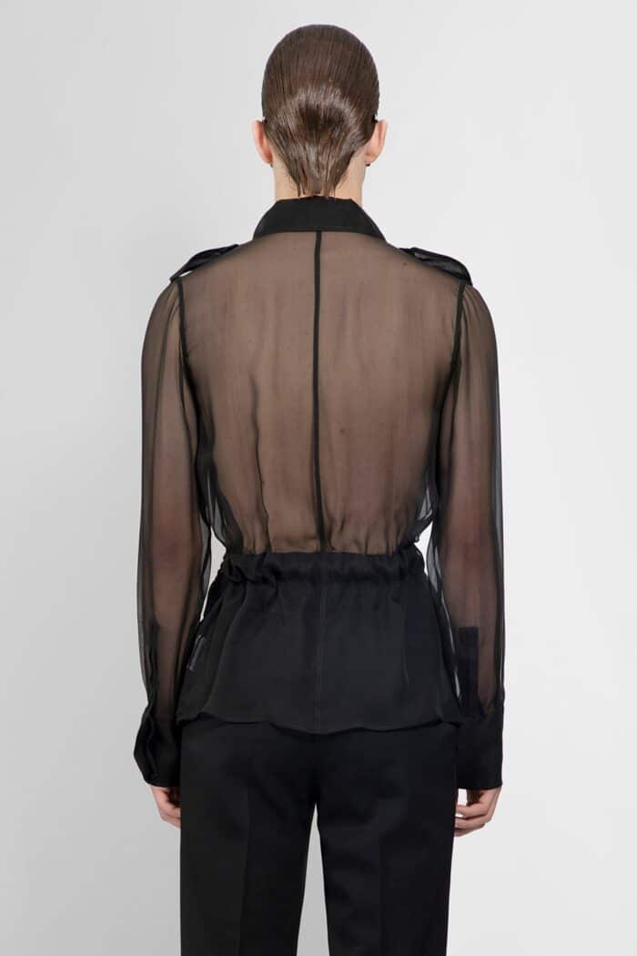 SAINT LAURENT Silk Muslin Saharienne Shirt