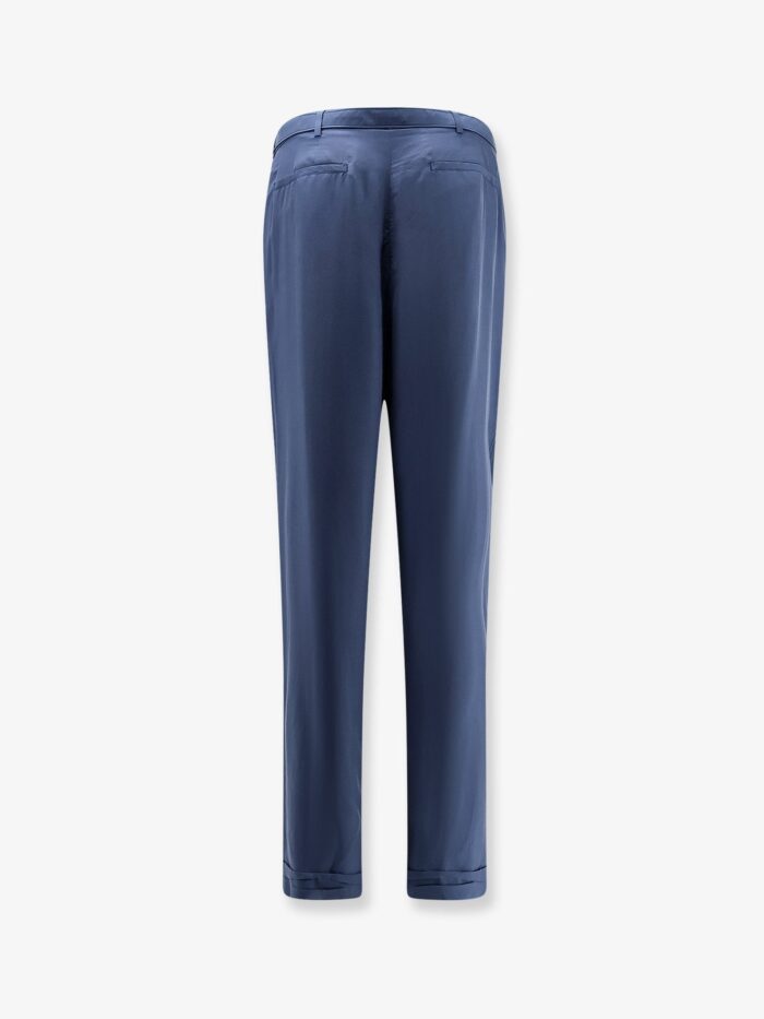 Saint Laurent Silk Trousers With Belt