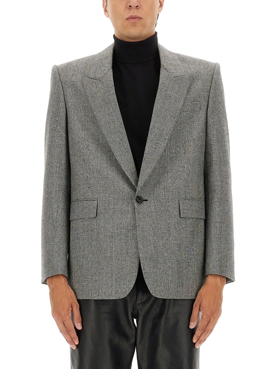 Saint Laurent SINGLE-BREASTED WOOL FLANNEL JACKET