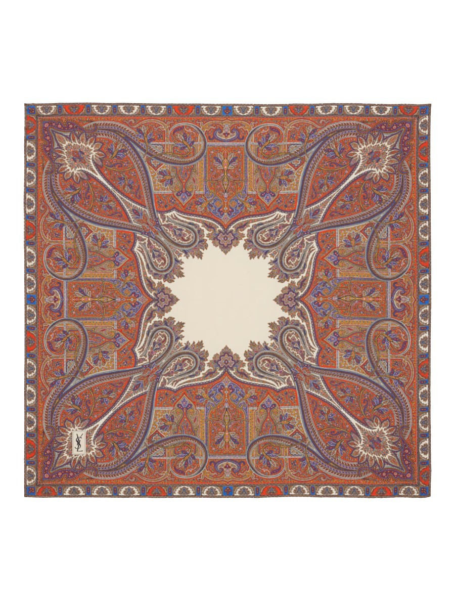 Saint Laurent SQUARE PAISLEY PATTERN SCARF