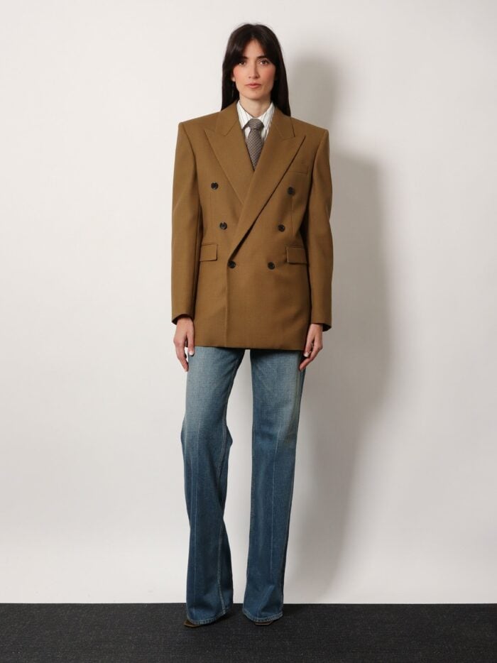 Saint Laurent Striped Certified Cotton Shirt With Monogram Embroidery