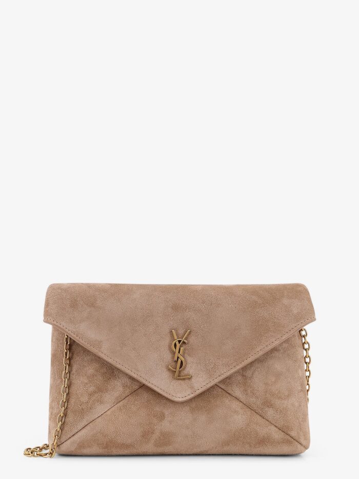 saint laurent suede crossbody with metal cassandre logo Saint Laurent Suede Crossbody With Metal Cassandre Logo