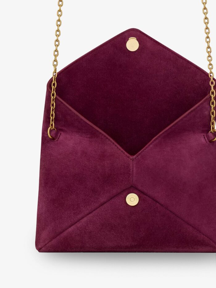 Saint Laurent Suede Crossbody With Metal Cassandre Logo