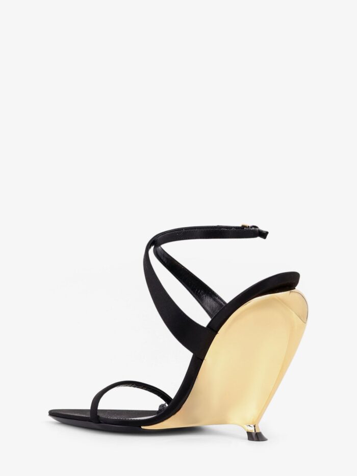 Saint Laurent Tallulah 110 Satin Sandals With Sculptural Wedge Heel