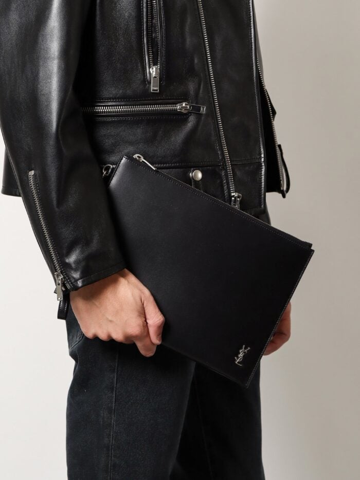 Saint Laurent Tiny Cassandre Leather Tablet Case