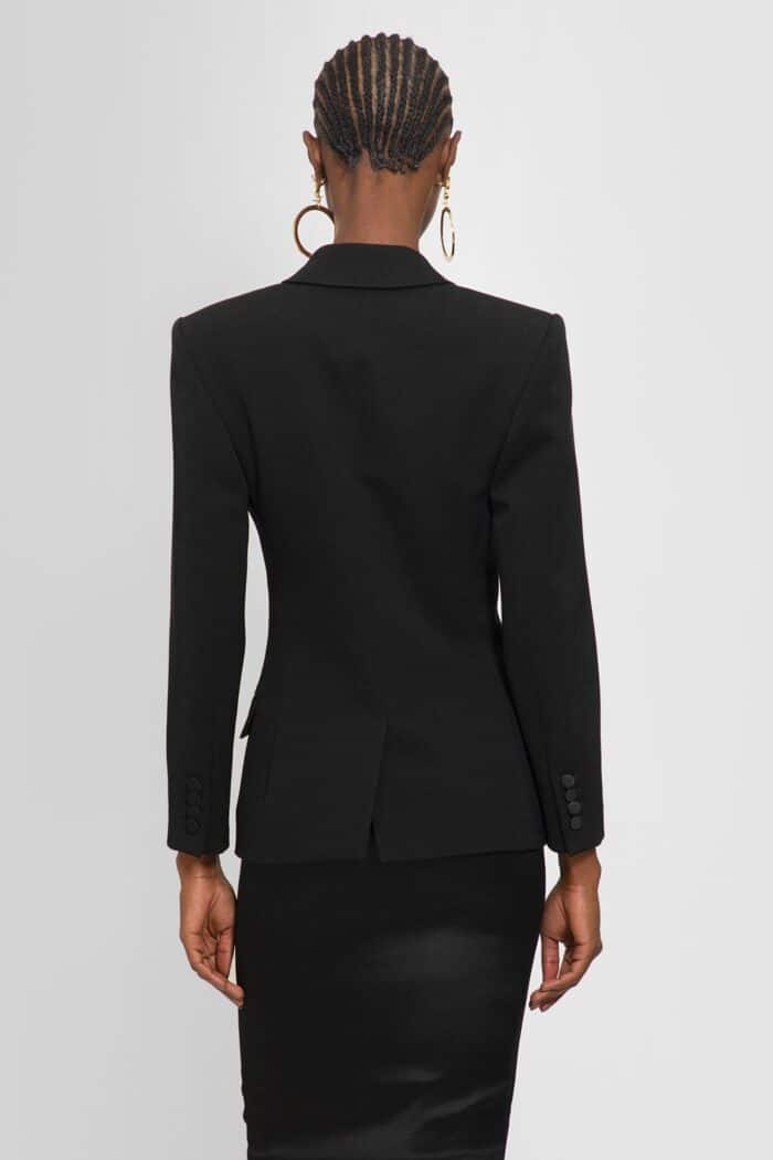 SAINT LAURENT Tuxedo Blazer In Grain De Poudre