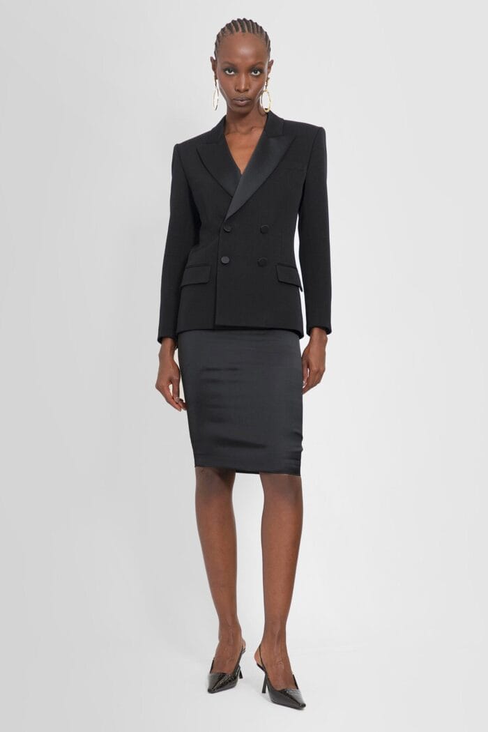 SAINT LAURENT Tuxedo Blazer In Grain De Poudre