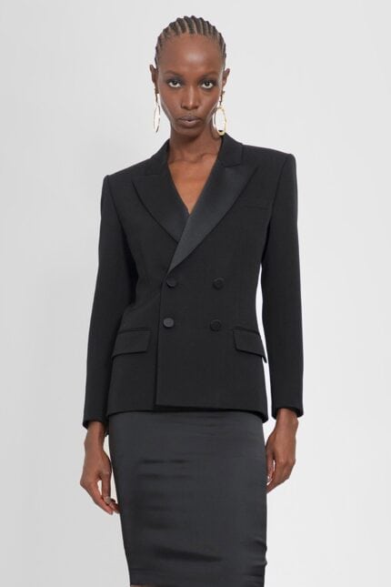 SAINT LAURENT Tuxedo Blazer In Grain De Poudre