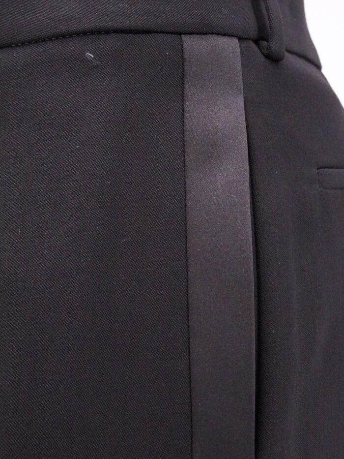 Saint Laurent Tuxedo Wool Trouser With Satin Side Band