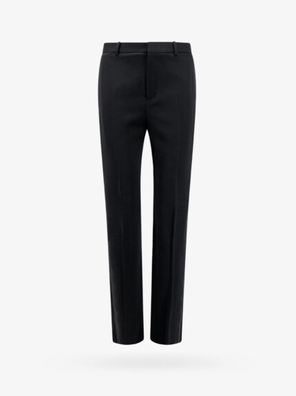 Saint Laurent Tuxedo Wool Trouser With Satin Side Band