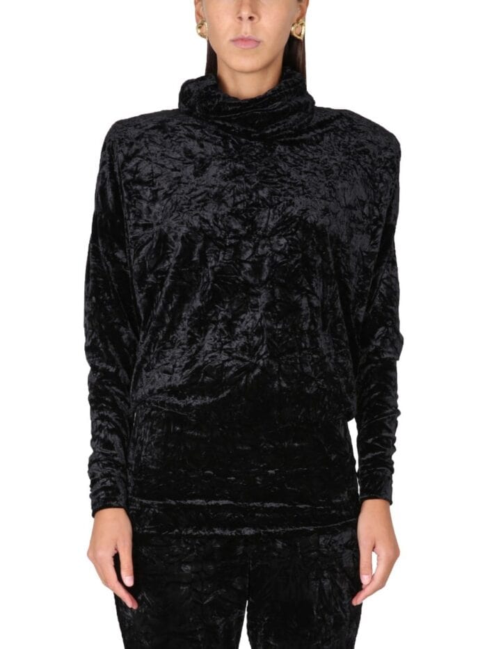 Saint Laurent VELVET TURTLENECK TOP