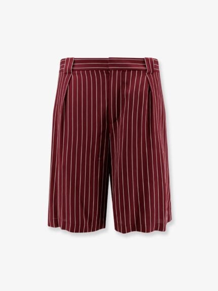 Saint Laurent Viscose Shorts With Pinstripe Motif