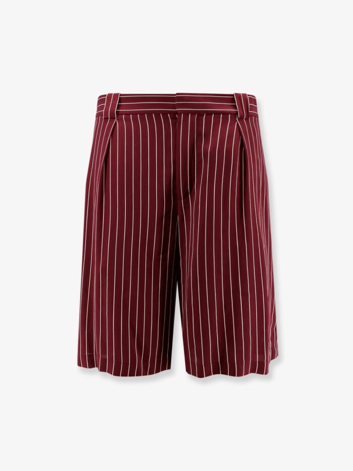 Saint Laurent Viscose Shorts With Pinstripe Motif