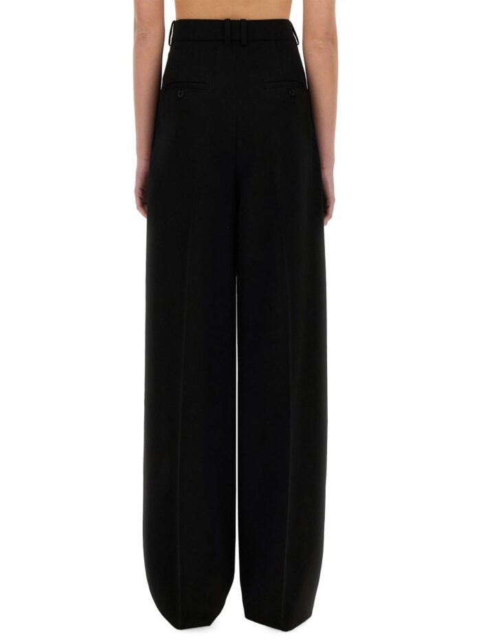 Saint Laurent WIDE-LEG PANTS IN GRAIN DE POUDRE