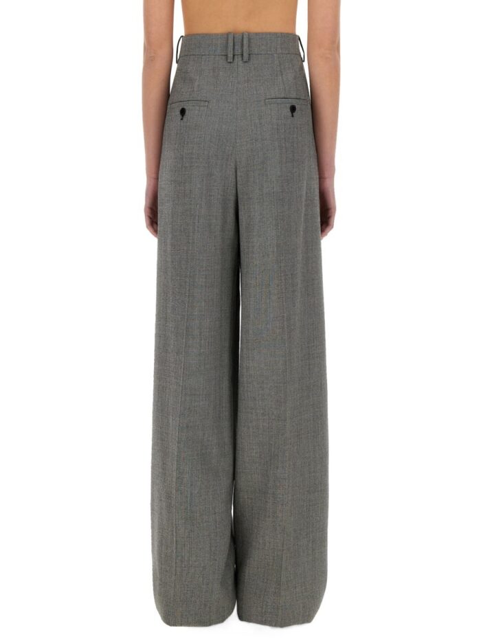 Saint Laurent WIDE-LEG PANTS IN WOOL CHINÉ