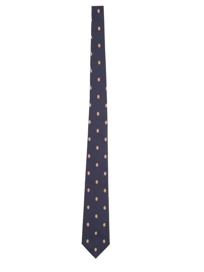 Saint Laurent WIDE TIE WITH MEDALLION PATTERN