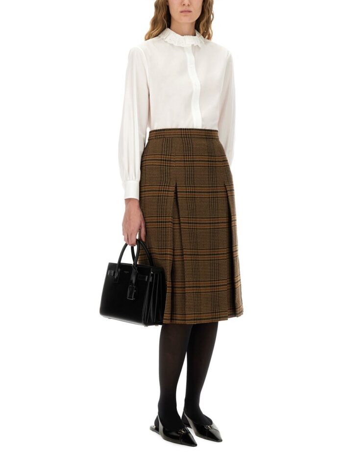 Saint Laurent WOOL AND CASHMERE MIDI SKIRT