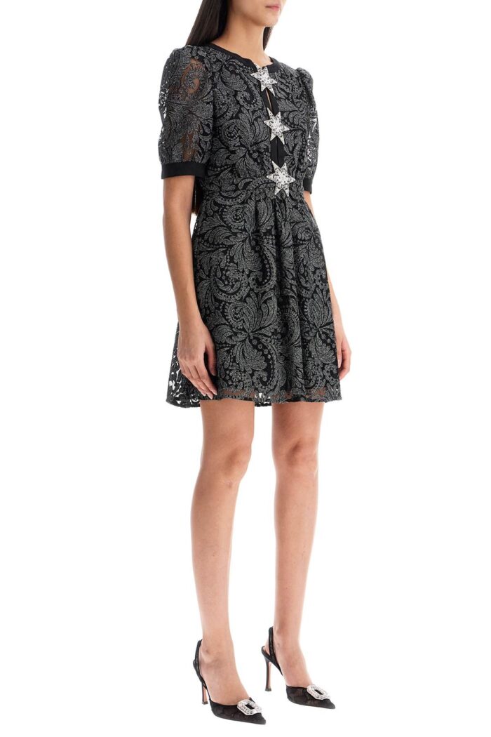 SALONI Embroidered Tulle Mini Dress