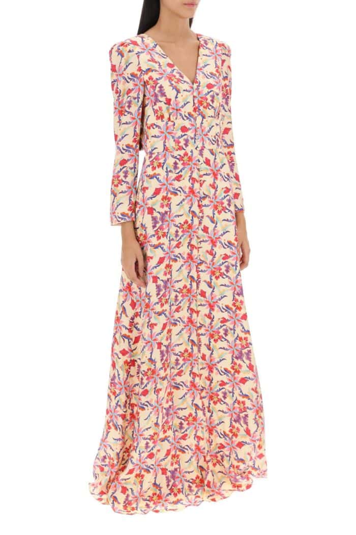 Saloni Margot Long-sleeved Maxi Dress