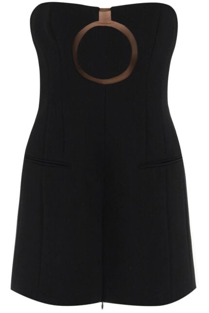 Salvatore Ferragamo Bustier Mini Dress With Tulle Insert