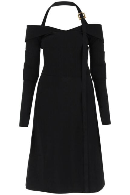 Salvatore Ferragamo Knit Midi Dress With Gancini Buckle