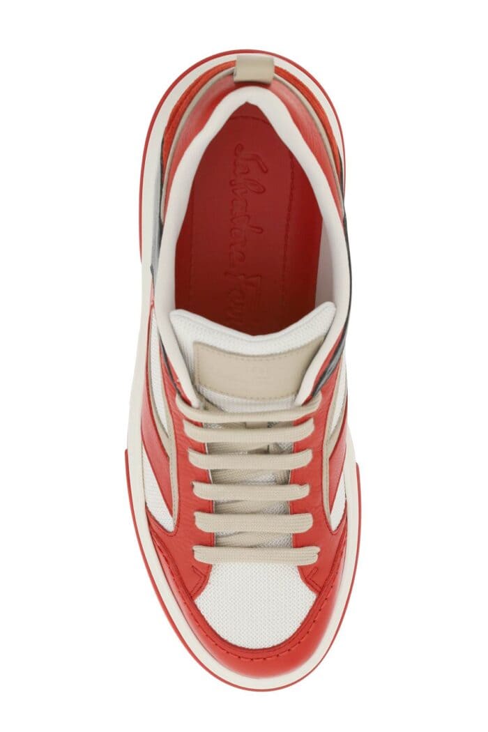 Salvatore Ferragamo Leather & Fabric Sneakers