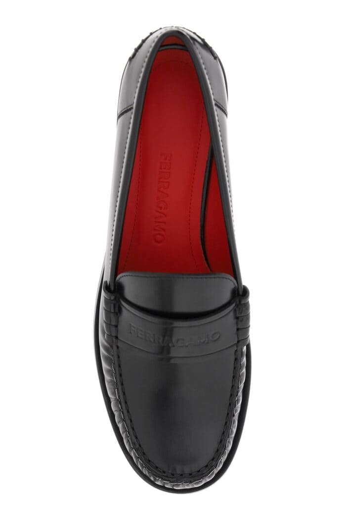 Salvatore Ferragamo Leather Loafers With Embossed Logo