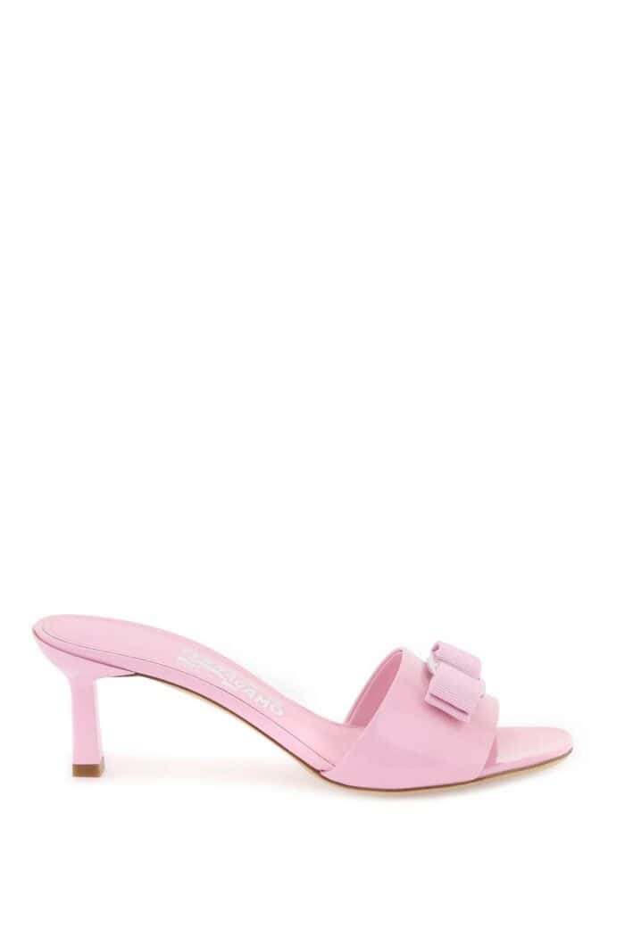 Salvatore Ferragamo Patent Leather Mules With Vara Bow