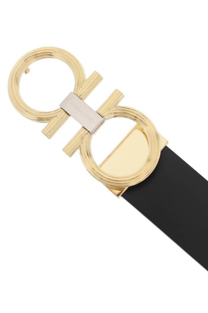 Salvatore Ferragamo Reversible Faceted Gancini Buckle Belt