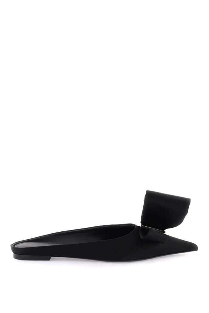 Salvatore Ferragamo Satin Mules With Single Maxi Bow