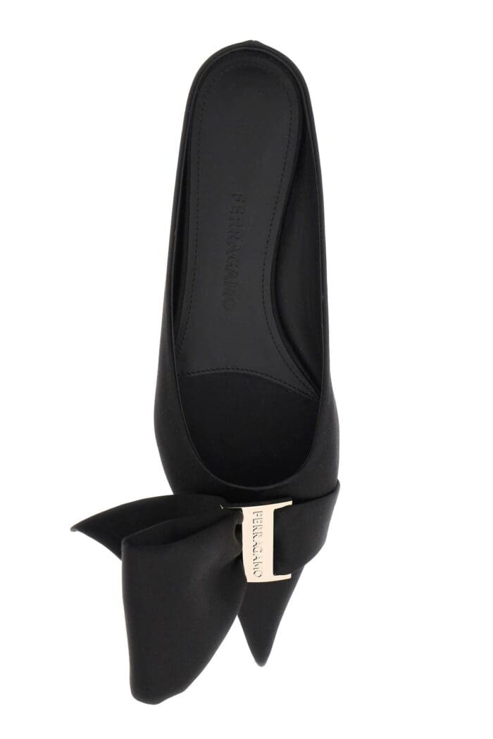 Salvatore Ferragamo Satin Mules With Single Maxi Bow