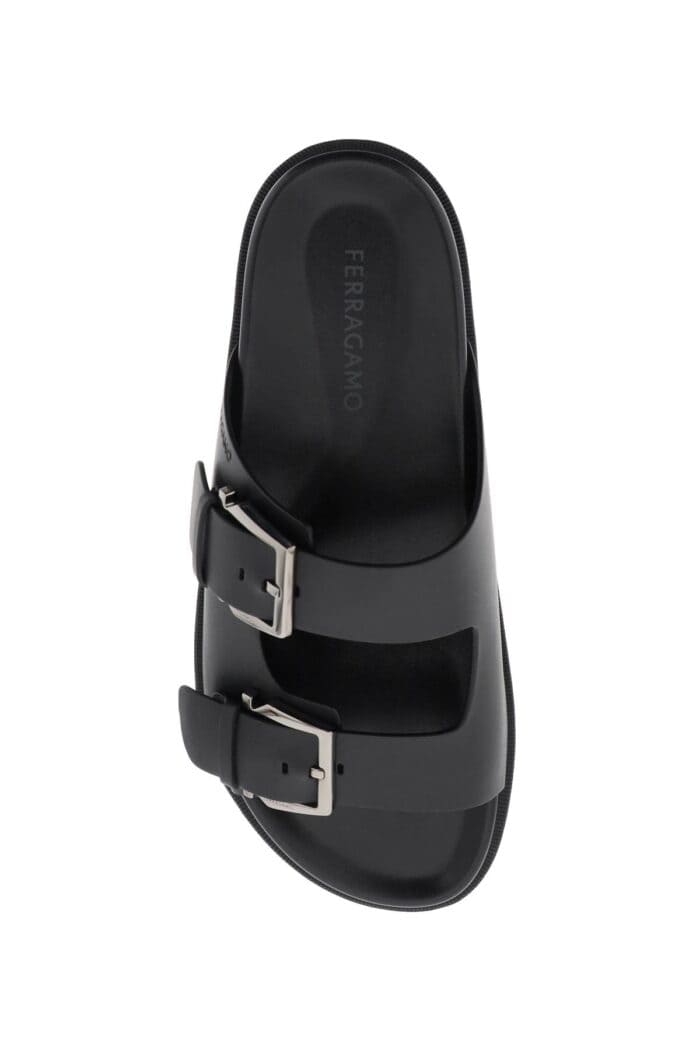 Salvatore Ferragamo Slides With Gancini Buckles