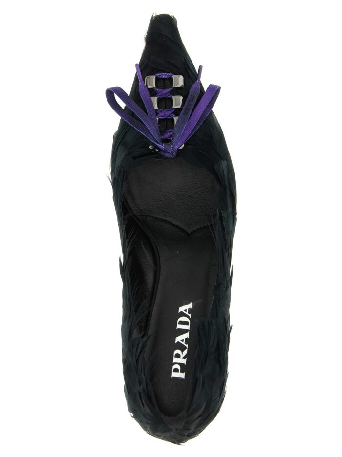 PRADA Satin And Feather Pumps