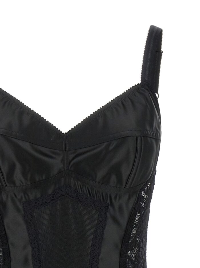 Dolce & Gabbana Satin And Lace Corsetry Bodysuit
