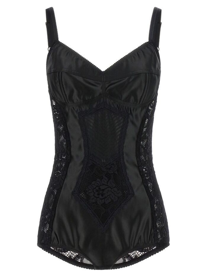 dolce & gabbana satin and lace corsetry bodysuit Dolce & Gabbana Satin And Lace Corsetry Bodysuit