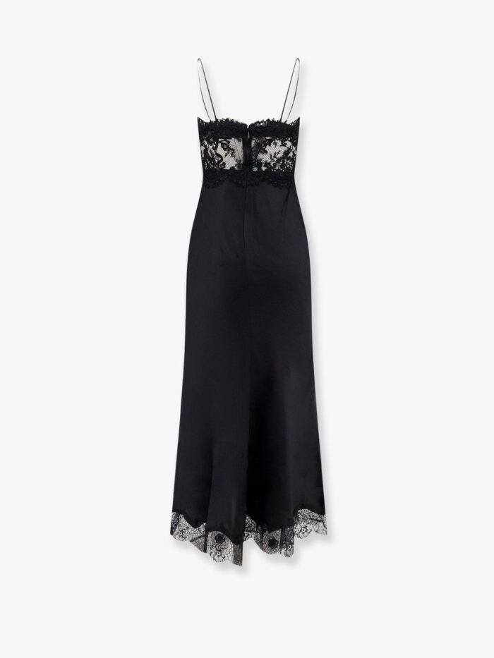 SELF PORTRAIT Satin Dress With Lace Profiles