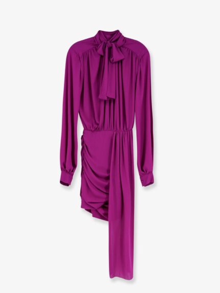 Actualee Satin Dress With Padded Shoulders