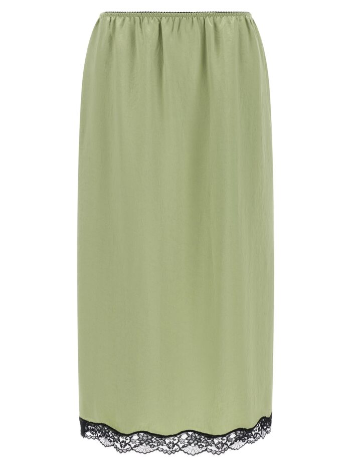 twin set satin froissé and lace skirt TWIN SET Satin Froissé And Lace Skirt